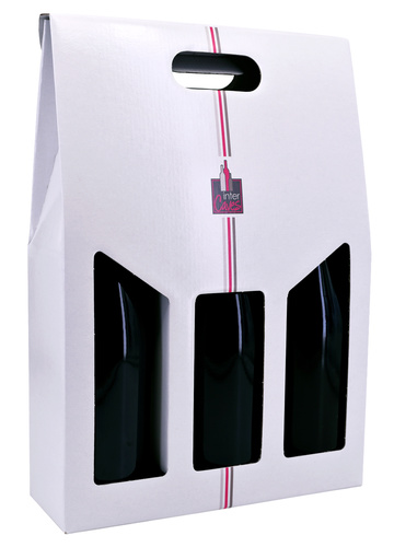 VALISETTE BLANCHE BAYADERE LOGO IC 3 BOUTEILLES