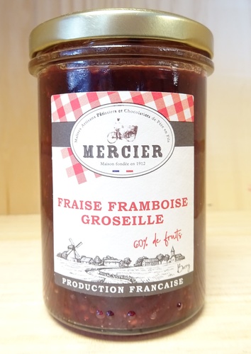 CONFITURE FRAISE FRAMBOISE GROSEILLE MERCIER 220 G