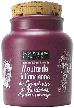 Moutarde A L'ancienne Au Grand Vin De Bordeaux Et Poivre Sauvage 110 G