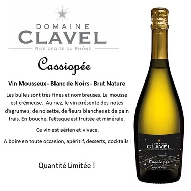 Cassiopee Brut Nature Blanc De Noirs 75 Cl Domaine Claire Clavel