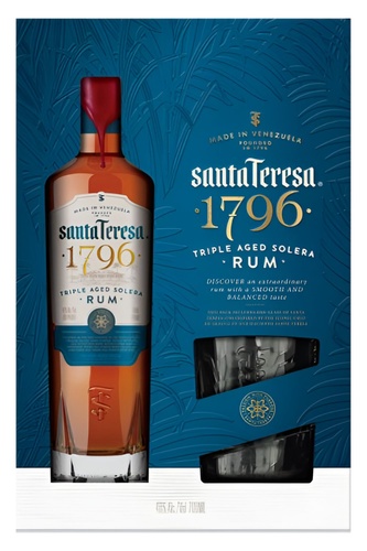 RHUM VENEZUELA SANTA TERESA 40% 70CL COFFRET 1 VERRE
